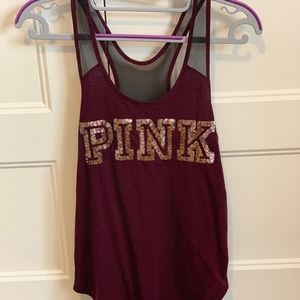 PINK Victoria's Secret Tops - 👗2 for $20👗VS Pink bling mesh Y-back tank PINK Victoria's Secret Tops - 👗2 for $20👗VS Pink bling mesh Y-back tank